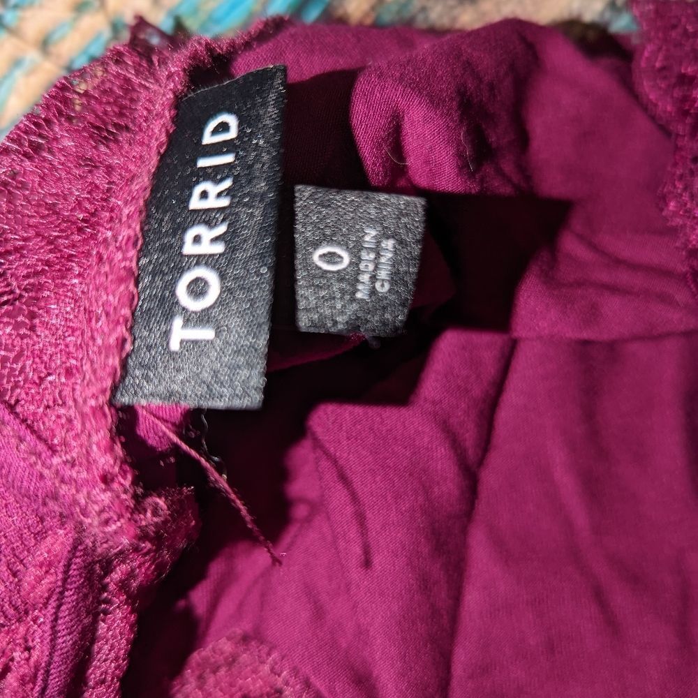 Torrid Coquette Romantic Goth 0x Berry Lacy High Neck Bodysuit Lingerie Insipred - Picture 8 of 8